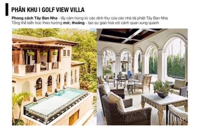 Biệt thự view sân Golf ( Golf View Villa) phong cách Tây Ban Nha